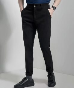 Quần khaki túi chéo Ceffylo - Đen