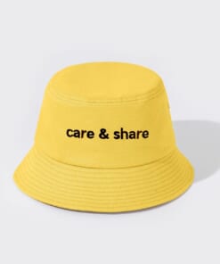 Mũ Bucket Hat thêu Care & Share Typo - Đen
